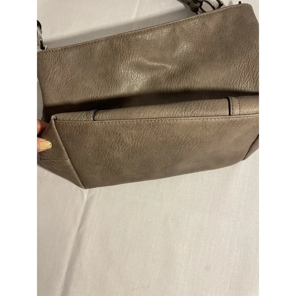 🟡Taupe Faux‎ Leather Shoulder Bag, Minimalist Hobo Purse, Every Day Casual Bag